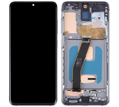 Дисплей для Samsung G980 Galaxy S20, G981 Galaxy S20 5G, сірий (Cosmic Grey), з рамкою, Copy (TFT)