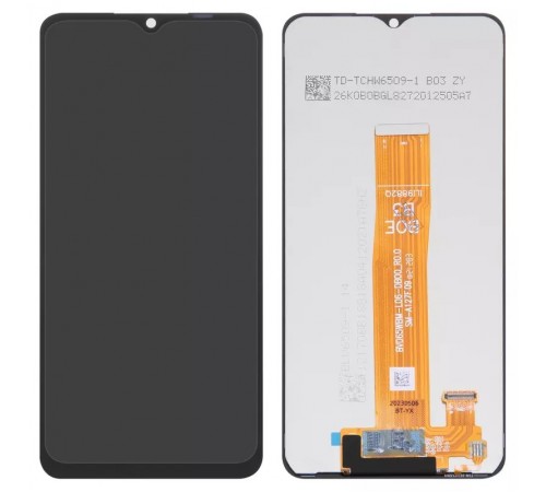 Дисплей для Samsung A127 Galaxy A12 Nacho, черный, без рамки, Оригинал (переклеено стекло), BV065WBM-L06-DB00_R0.0/ HL6127JX-L06-DB00_R0.0