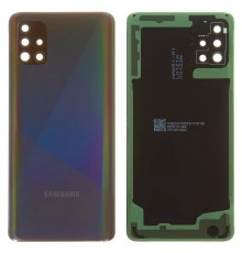 Задняя панель корпуса для Samsung A515F/DS Galaxy A51, черная + стекло камеры