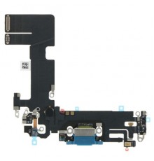 Шлейф для iPhone 13, коннектора зарядки, синий, с микрофоном, с компонентами, Original (PRC), с разборки