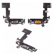 Шлейф для iPhone 13, коннектора зарядки, синий, с микрофоном, High Copy