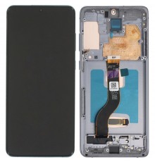 Дисплей для Samsung G985 Galaxy S20 Plus, G986 Galaxy S20 Plus 5G, серый (Cosmic Grey), с рамкой, High Copy original LCD size, (OLED)