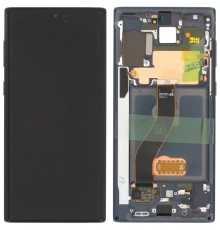 Дисплей для Samsung N970F Galaxy Note 10, черный (Aura Black), с рамкой, High Copy (OLED), (Small LCD)