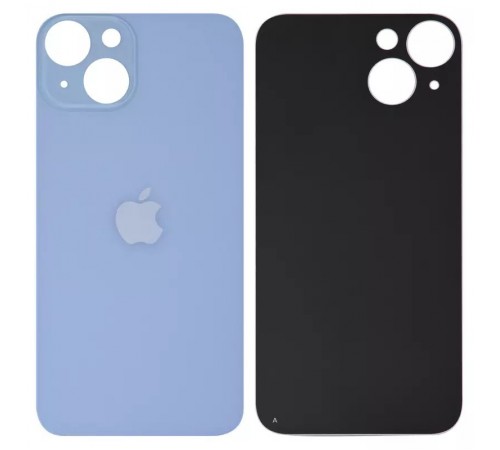 Задняя панель корпуса для iPhone 14, синяя, нужно снять стекло камеры, small hole