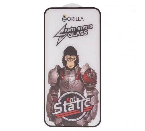 Защитное стекло для Apple iPhone 15 Pro, совместимо с чехлом, Full Glue, Anti-Static, черный, gorilla