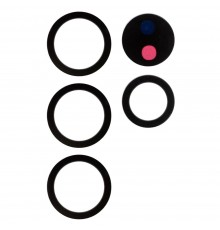 Скло камери для Samsung G998 Galaxy S21 Ultra 5G, чорне, без рамки, комплект 5 шт.