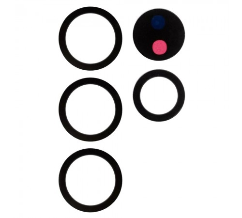 Скло камери для Samsung G998 Galaxy S21 Ultra 5G, чорне, без рамки, комплект 5 шт.