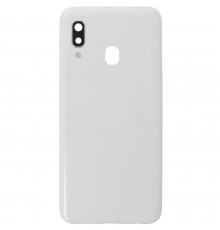 Задняя панель корпуса для Samsung A202F/DS Galaxy A20e, белая + стекло камеры