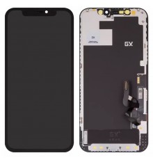 Дисплей для iPhone 12, iPhone 12 Pro, чорний, з рамкою, (AMOLED), GX OEM soft