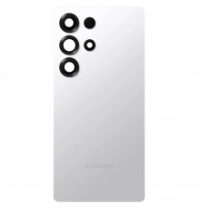 Задняя панель корпуса для Samsung S938 Galaxy S25 Ultra, белая + стекло камеры, с компонентами, Original (PRC), titanium white silver