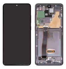 Дисплей для Samsung G988 Galaxy S20 Ultra, серый, с рамкой, Original, сервисная упаковка, cosmic grey, #GH82-22327B/GH82-22271B