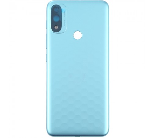 Задняя панель корпуса для Motorola Moto E20 XT2155, синяя + стекло камеры Задняя панель корпуса для Motorola Moto E20 XT2155, синяя + стекло камеры