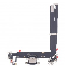 Шлейф для iPhone 16 Plus,  коннектора зарядки, черный, с микрофоном, Original (PRC)