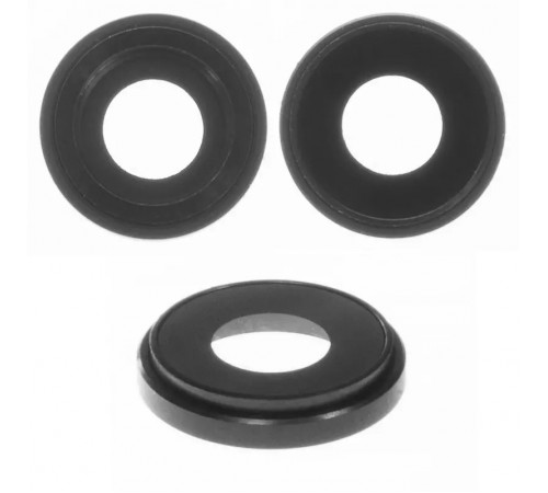 Скло камери для iPhone XR, чорне, з рамкою