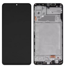 Дисплей для Samsung A225 Galaxy A22, чорний, з рамкою, Original (PRC)