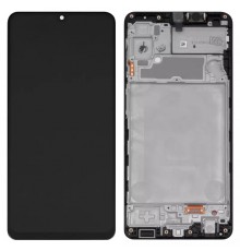Дисплей для Samsung A225 Galaxy A22, черный, с рамкой, Original (PRC)