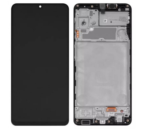 Дисплей для Samsung A225 Galaxy A22, чорний, з рамкою, Original (PRC)