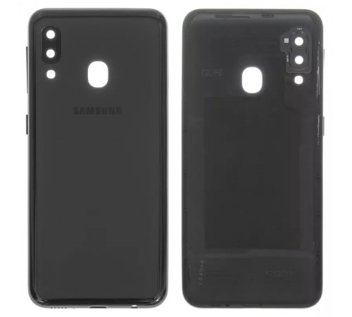 Задняя панель корпуса для Samsung A202F/DS Galaxy A20e, черная
