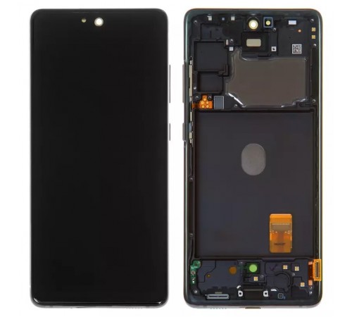 Дисплей для Samsung G781 Galaxy S20 FE 5G, синій, з рамкою, Original, сервісна упаковка, cloud navy, #GH82-24214A/GH82-24215A