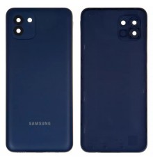 Задняя панель корпуса для Samsung A035F Galaxy A03, синяя, + стекло камеры