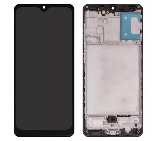 Дисплей для Samsung A315 Galaxy A31, черный, с рамкой, Сopy, (TFT)