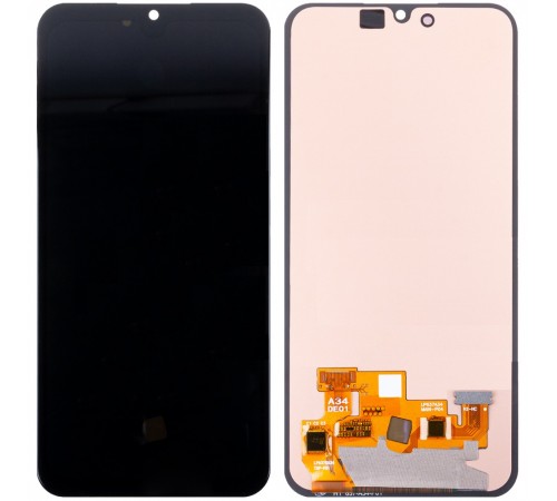 Дисплей для Samsung A346 Galaxy A34 5G, черный (Graphite), без рамки, High Copy с широким ободком, (OLED)