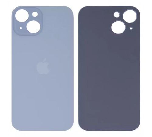 Задняя панель корпуса для iPhone 15, голубая, не нужно снимать стекло камеры, High Copy big hole