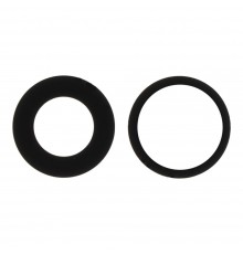 Стекло камеры для iPhone 16, 16 Plus, черное, без рамки, комплект 2 шт.