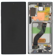 Дисплей для Samsung N970F Galaxy Note 10, серебристый (Aura White, Aura Glow), с рамкой, High Copy (OLED), (Small LCD)