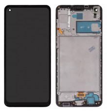 Дисплей для Samsung A217 Galaxy A21s, черный, Best copy, с рамкой, Сopy, с широким ободком