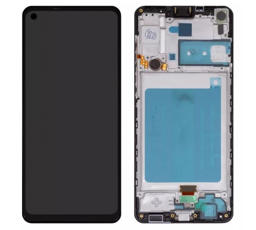 Дисплей для Samsung A217 Galaxy A21s, чорний, з рамкою, (Box)