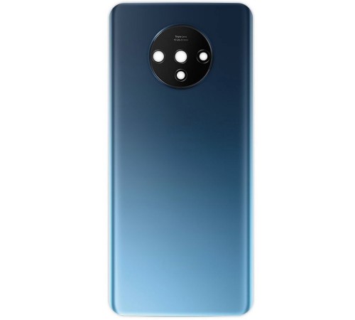 Задняя панель корпуса для OnePlus 7T, синяя (Glacier Blue), Copy + стекло камеры