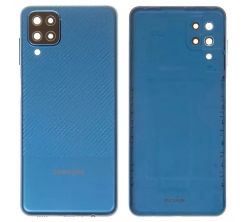 Задняя панель корпуса для Samsung A125F Galaxy A12, синяя + стекло камеры