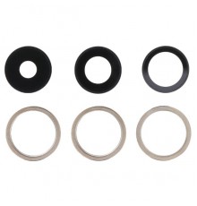 Стекло камеры для iPhone 14 Pro, iPhone 14 Pro Max, золотистое, с рамкой, комплект 3 шт.