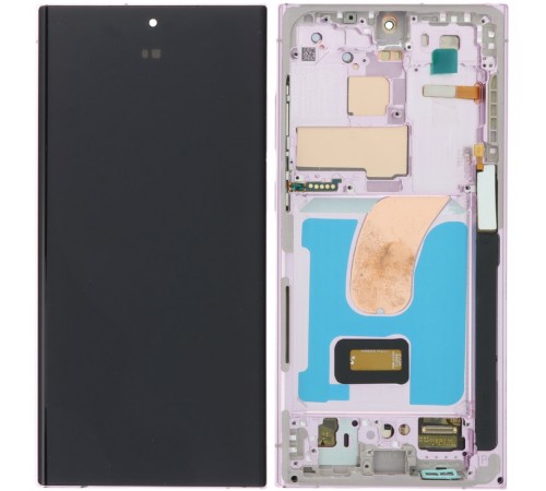 Дисплей для Samsung S918 Galaxy S23 Ultra, фиолетовый (Lavender), с рамкой, High Copy (OLED) (Small LCD)