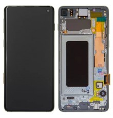 Дисплей для Samsung G973 Galaxy S10, зеленый, с рамкой, Original, сервисная упаковка, #GH82-18850E/GH82-18835E