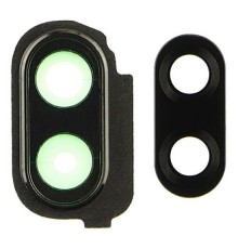 Стекло камеры для Samsung M205 Galaxy M20, черное, с рамкой