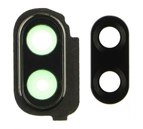 Стекло камеры для Samsung M205 Galaxy M20, черное, с рамкой