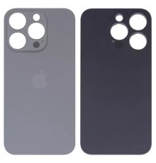Задняя панель корпуса для iPhone 15 Pro, серая, не нужно снимать стекло камеры, High Copy natural Titanium, big hole
