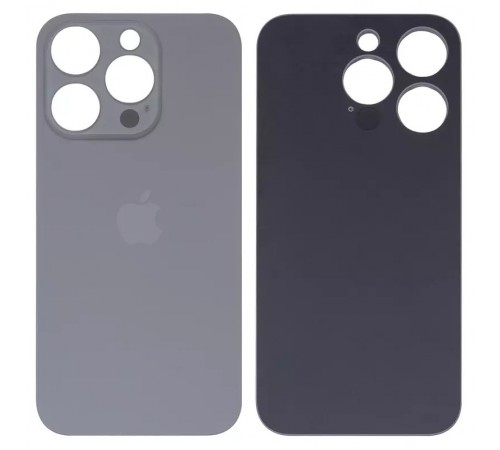 Задняя панель корпуса для iPhone 15 Pro, серая, не нужно снимать стекло камеры, High Copy natural Titanium, big hole