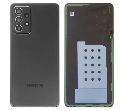 Задняя панель корпуса для Samsung A525 Galaxy A52, черная (Awesome Black) + стекло камеры Задняя панель корпуса для Samsung A525 Galaxy A52, черная (Awesome Black) + стекло камеры