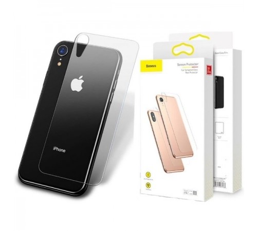 Захисне скло для Apple iPhone XR, на задню панель, 0.33 mm, 9H, Full-Glass Back Tempered Glass Film Rear Protector Transparent, Baseus (SGAPIPH61-ABM02) 
