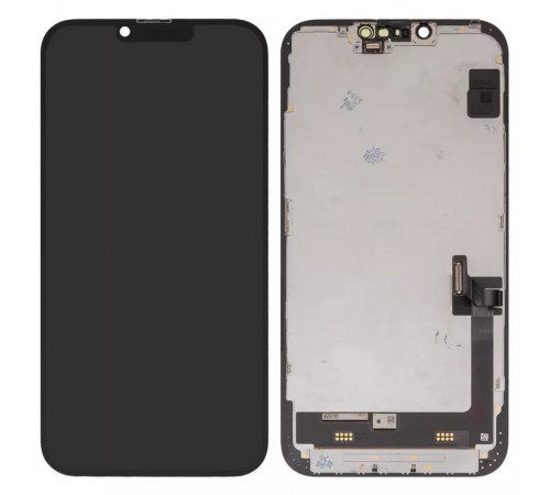 Дисплей для iPhone 14 Plus, чорний, з рамкою, Оригінал (переклеєно скло)