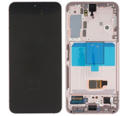 Дисплей для Samsung S901B Galaxy S22 5G, розовый (Pink Gold), с рамкой, Оригинал (переклеено стекло)