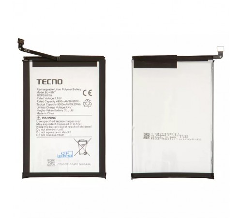 Акумулятор BL-49NT для Tecno Pop 7 (BF6), Spark Go (2023) (BF7), Li-Polymer, 3,85 В, 5000 мАг, Original (PRC) Акумулятор BL-49NT для Tecno Pop 7 (BF6), Spark Go (2023) (BF7), Li-Polymer, 3,85 В, 5000 мАг, Original (PRC)