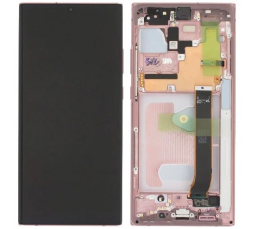 Дисплей для Samsung N985F Galaxy Note 20 Ultra, N986B Galaxy Note 20 Ultra 5G, бронзовый (Mystic Bronze), с рамкой, Original, сервисная упаковка, #GH82-31459D