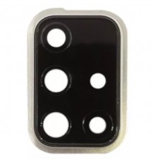 Скло камери для Samsung A715 Galaxy A71, сріблясте (Prism Crush Silver), з рамкою