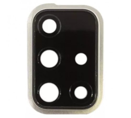 Стекло камеры для Samsung A715 Galaxy A71, серебристое (Prism Crush Silver), с рамкой