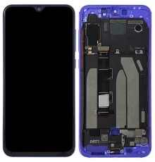 Дисплей для Xiaomi Mi 9 SE, синий (Blue), с рамкой, Copy (TFT), M1903F2G