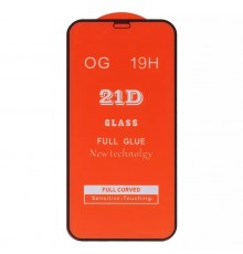 Защитное стекло для Apple iPhone 12 mini, совместимо с чехлом, Full Glue, (без упаковки), черный